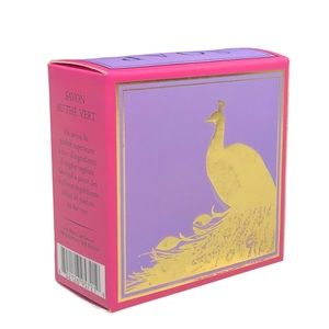 Punch Studio Pleat Wrapped Green Tea Scented Soap Peacock Embossed Box (95721)